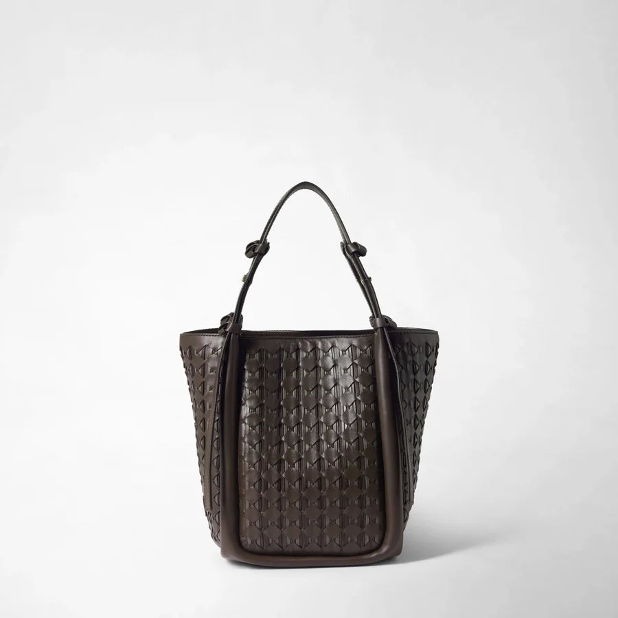 Serapian Mosaico Ribbon Bucket Bag - Ebony