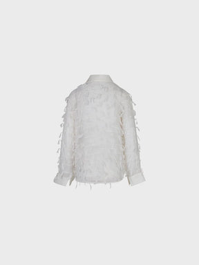 Sandro Ferrone: Embroidered Sheer Cotton Button-Down Blouse