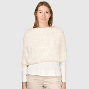 Gran Sasso: Ivory Textured Knit Overlay Top