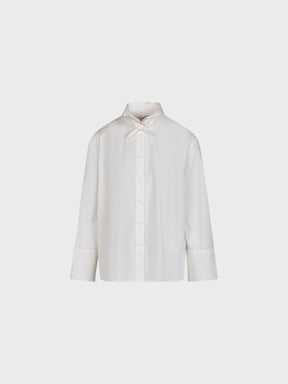 Sandro Ferrone: White Tie-Neck Blouse with Wide Cuffs