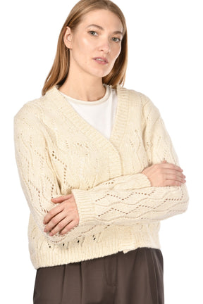 Gran Sasso Women’s Geometric Knit Sweater – Ivory