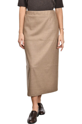 Gran Sasso Women’s Long A-Line Skirt – Taupe
