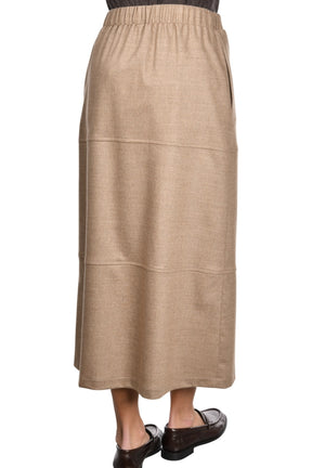 Gran Sasso Women’s Long A-Line Skirt – Taupe
