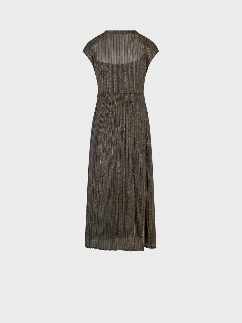 Sandro Ferrone: Metallic Pleated Wrap Midi Dress