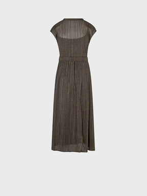 Sandro Ferrone: Metallic Pleated Wrap Midi Dress