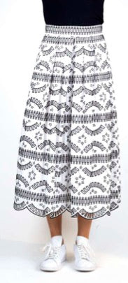Clips: Embroidered Cotton Set – Sleeveless Top & Midi Skirt