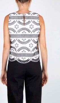 Clips: Embroidered Cotton Set – Sleeveless Top & Midi Skirt