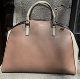 Serapian X-Large Evolution Leather Handbag – Taupe, Beige & Black – Very Good Condition