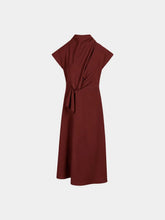 Sandro Ferrone: Elegant Draped Midi Dress with High Neck
