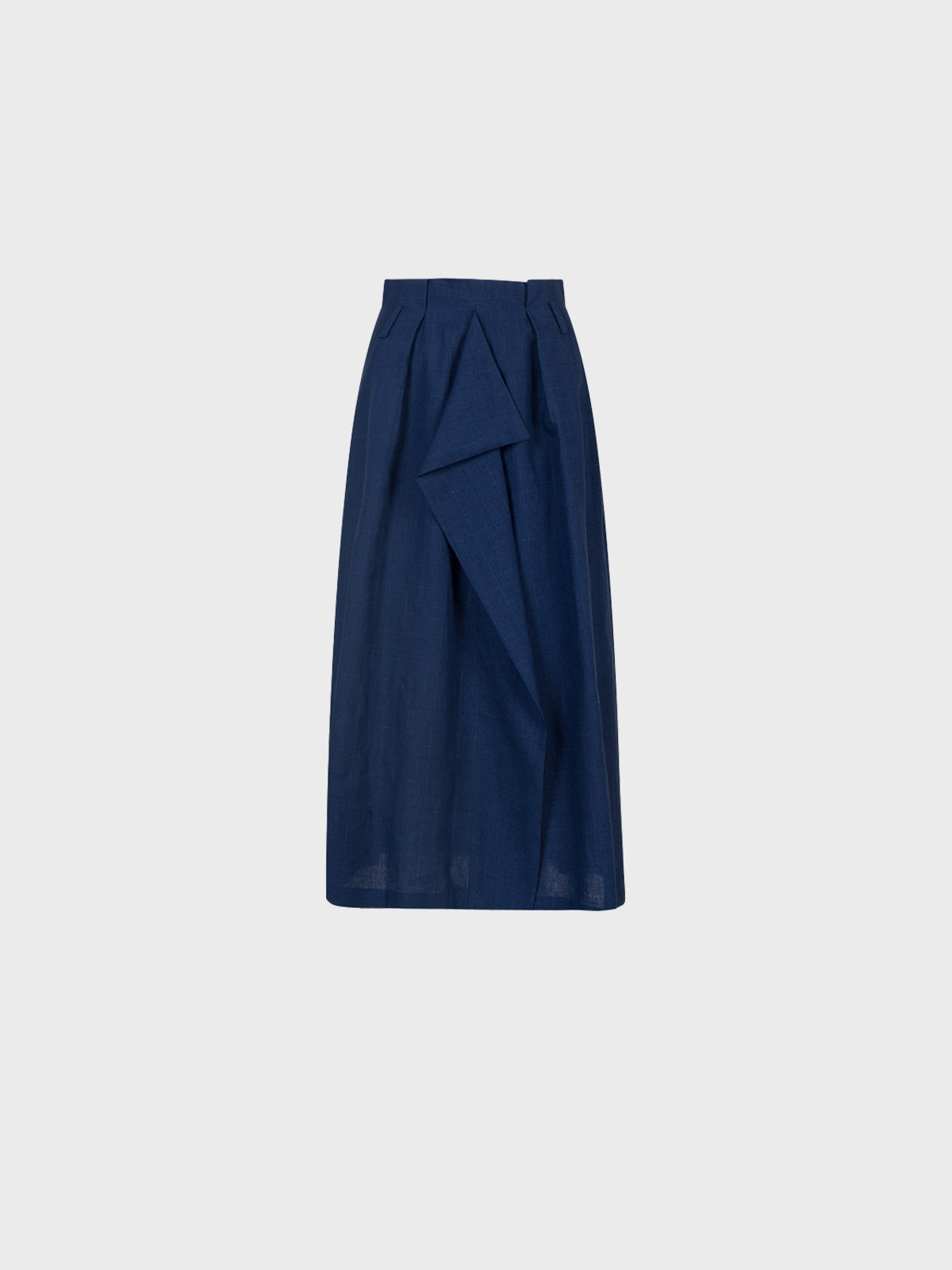Sandro Ferrone: Navy Draped Midi Skirt