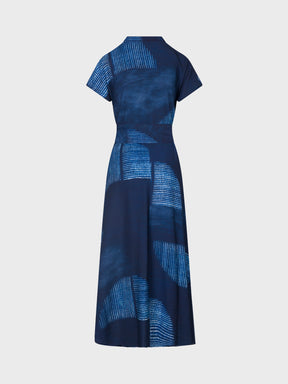 Sandro Ferrone: Abstract Print Navy Maxi Dress