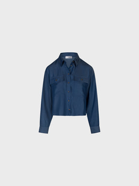 Sandro Ferrone: Cropped Button-Down Shirt with Pockets
