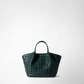 Serapian Secret Mini Ribbon Mosaico Leather Bag – Forest Green