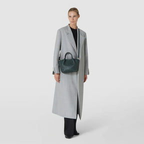 Serapian Secret Mini Ribbon Mosaico Leather Bag – Forest Green
