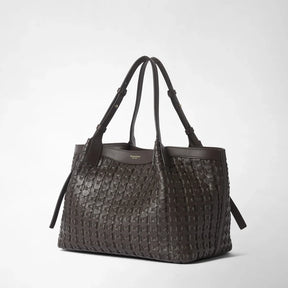 Serapian Secret Small Ribbon Mosaico Leather Bag – Ebony