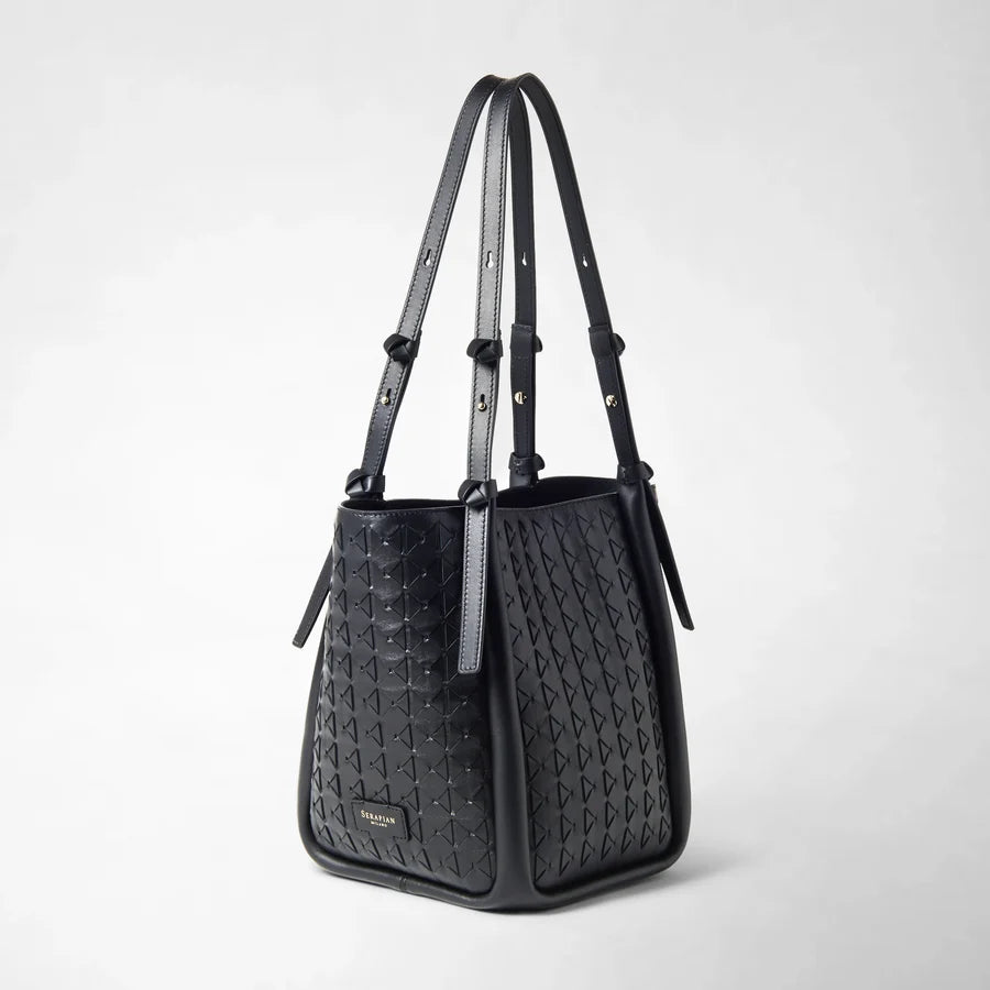 Serapian Mosaico Bucket Bag - Black