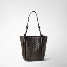 Serapian Mosaico Ribbon Bucket Bag - Ebony