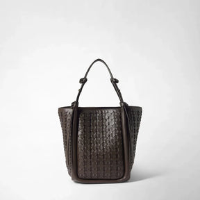 Serapian Mosaico Ribbon Bucket Bag - Ebony
