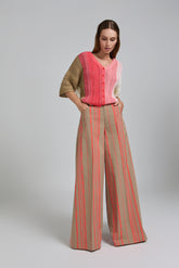 Tricot Chic: Colorblock Crochet Knit Cardigan