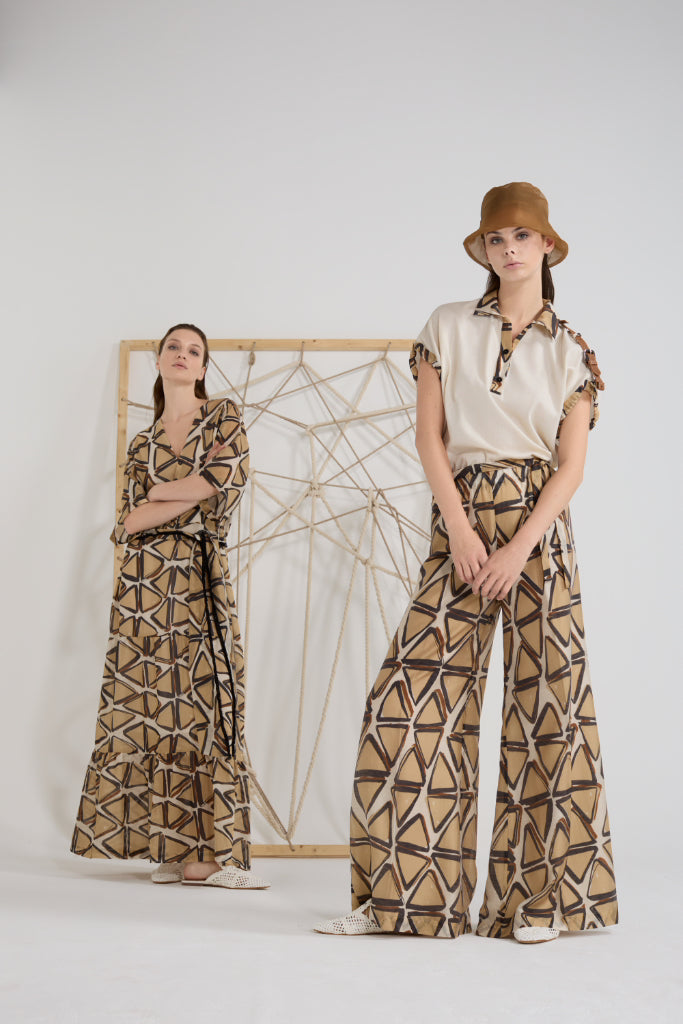 Tricot Chic: Contrast Trim Polo Blouse