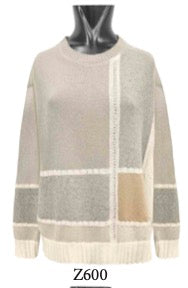 Tricot Chic: Women's Patchwork Knit Sweater | Luxury Italian Colour-Block Pullover