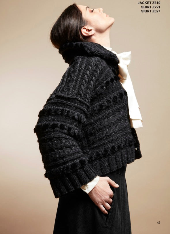Tricot Chic: Women's Cable Knit Cardigan Jacket | Luxury Italian Textured Knit