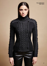Tricot Chic: Women's Cable Knit Turtleneck Sweater | Luxury Italian Fitted Pullover