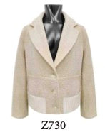 Tricot Chic: Women's Cropped Wool Blend Jacket