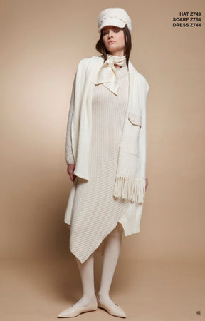 Tricot Chic: Women's Luxury Knit Fringe Scarf