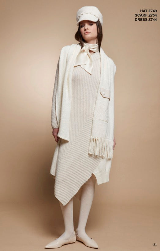 Tricot Chic: Women's Luxury Knit Fringe Scarf