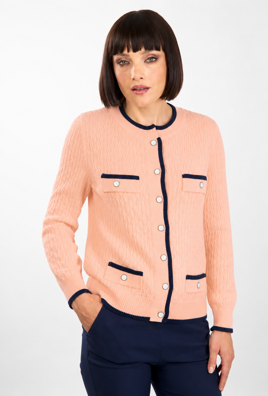 Rossana Pellegrini: Knit Cardigan – Chanel Style Textured Cardigan