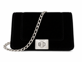 Serapian Milano Black Velvet Chain Shoulder Bag
