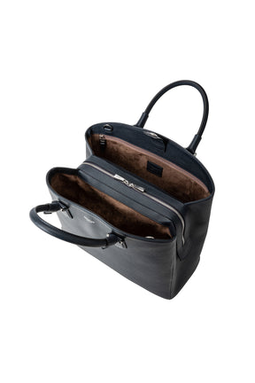 Serapian Milano Large Luna Bag in Rugiada leather Navy
